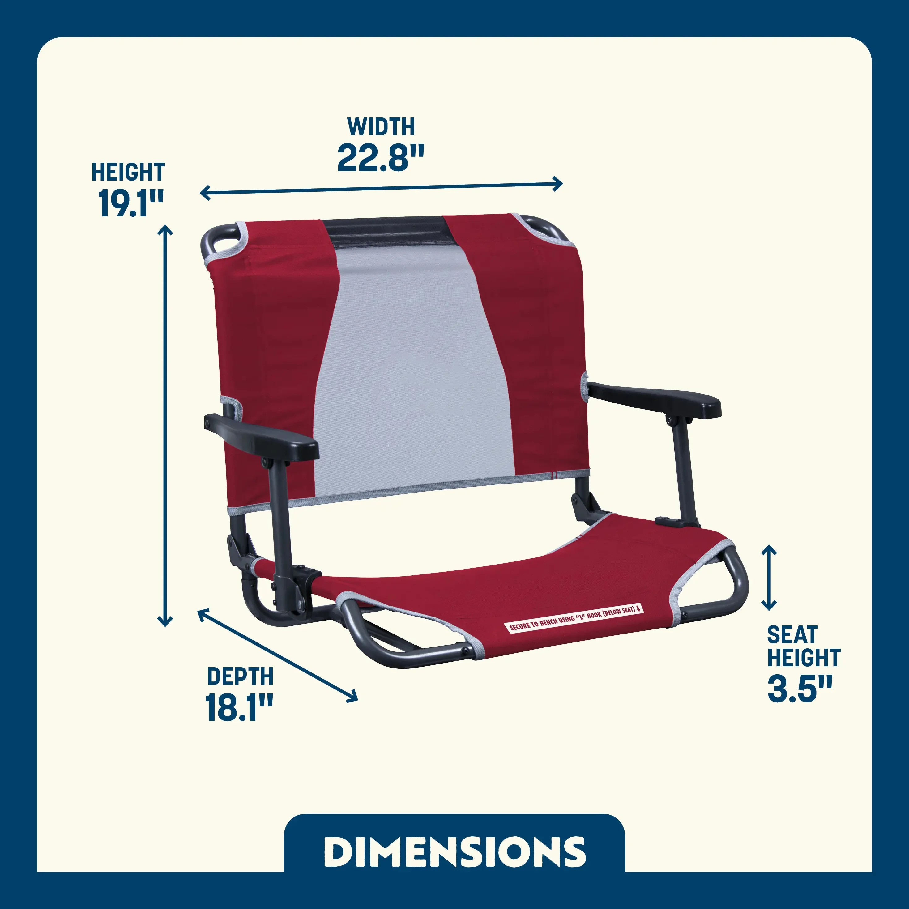Big Comfort Stadium Chair with Armrests | Featured Outdoor Choice | Outlandridge 8967