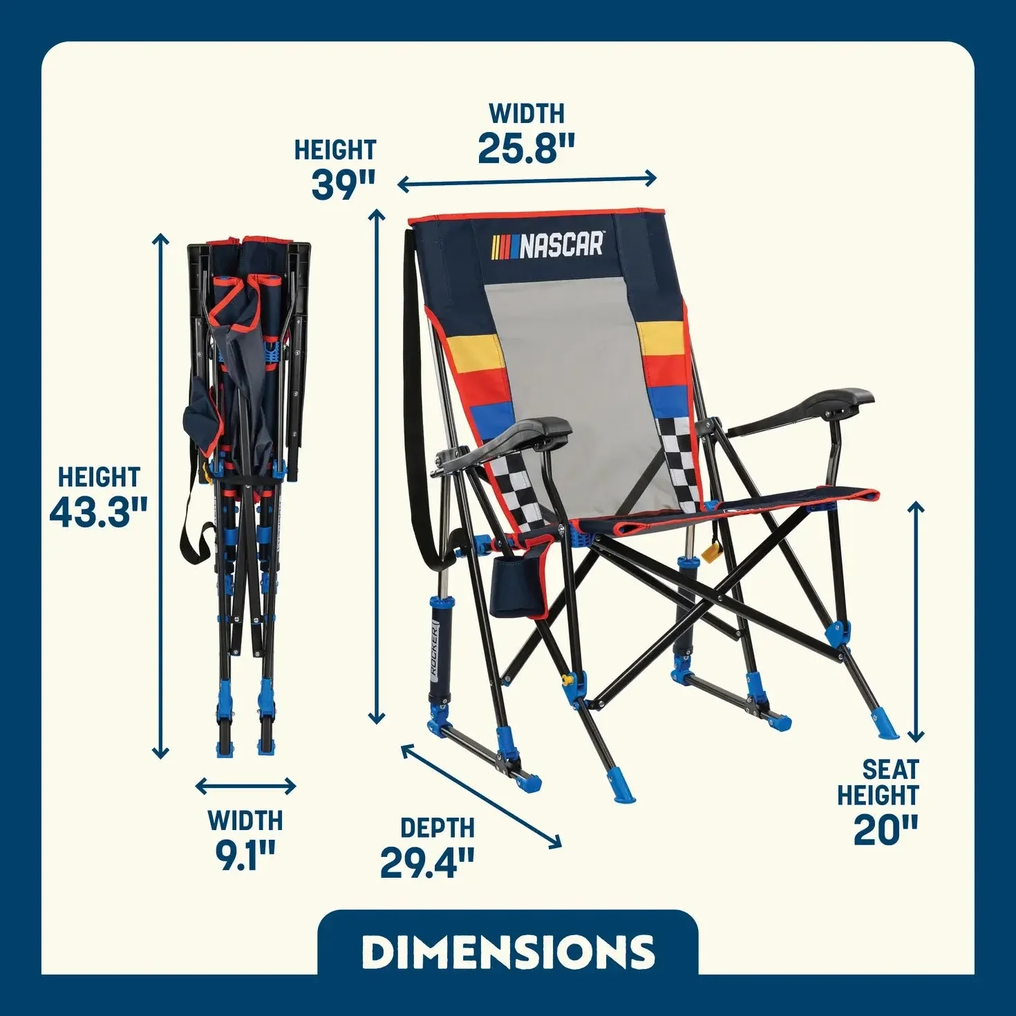 NASCAR RoadTrip Rocker - Blue | Featured Outdoor Choice | Outlandridge 2804