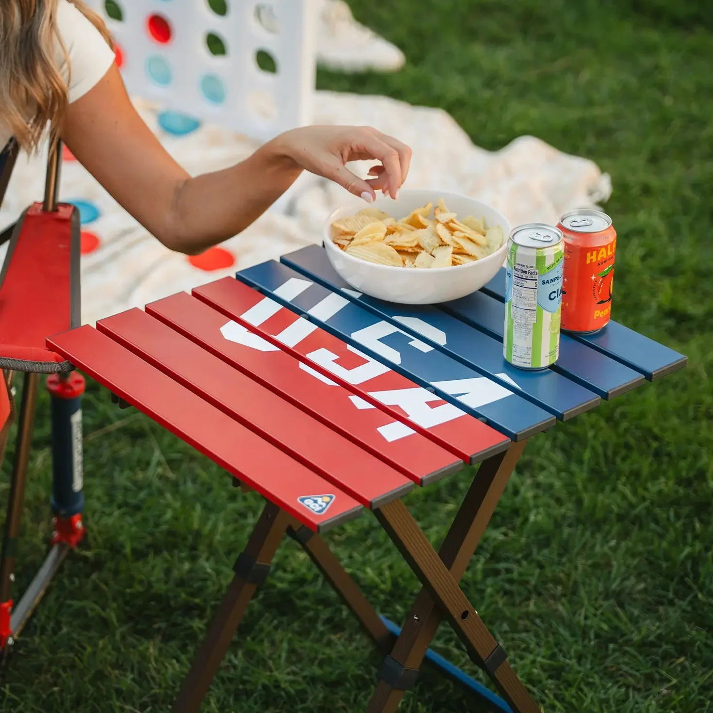 Compact Camp Table 20 - USA Anniversary Deluxe — Outdoor Collection Pick | Outlandridge 6308