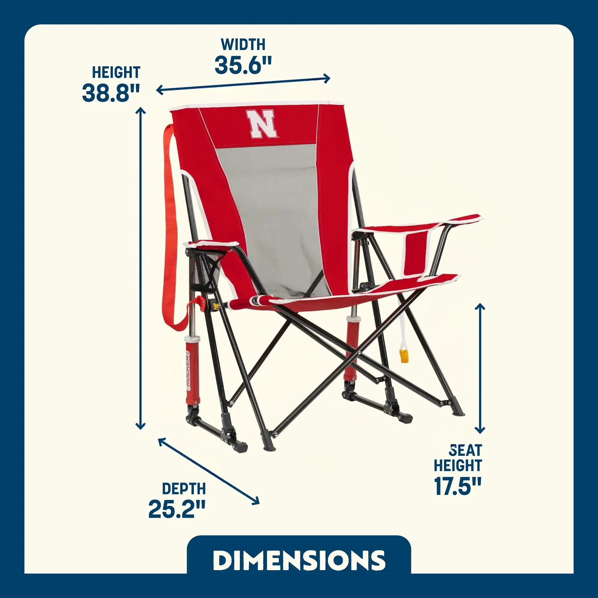 Comfort Pro Rocker - Nebraska Cornhuskers | Featured Outdoor Choice | Outlandridge F9B1