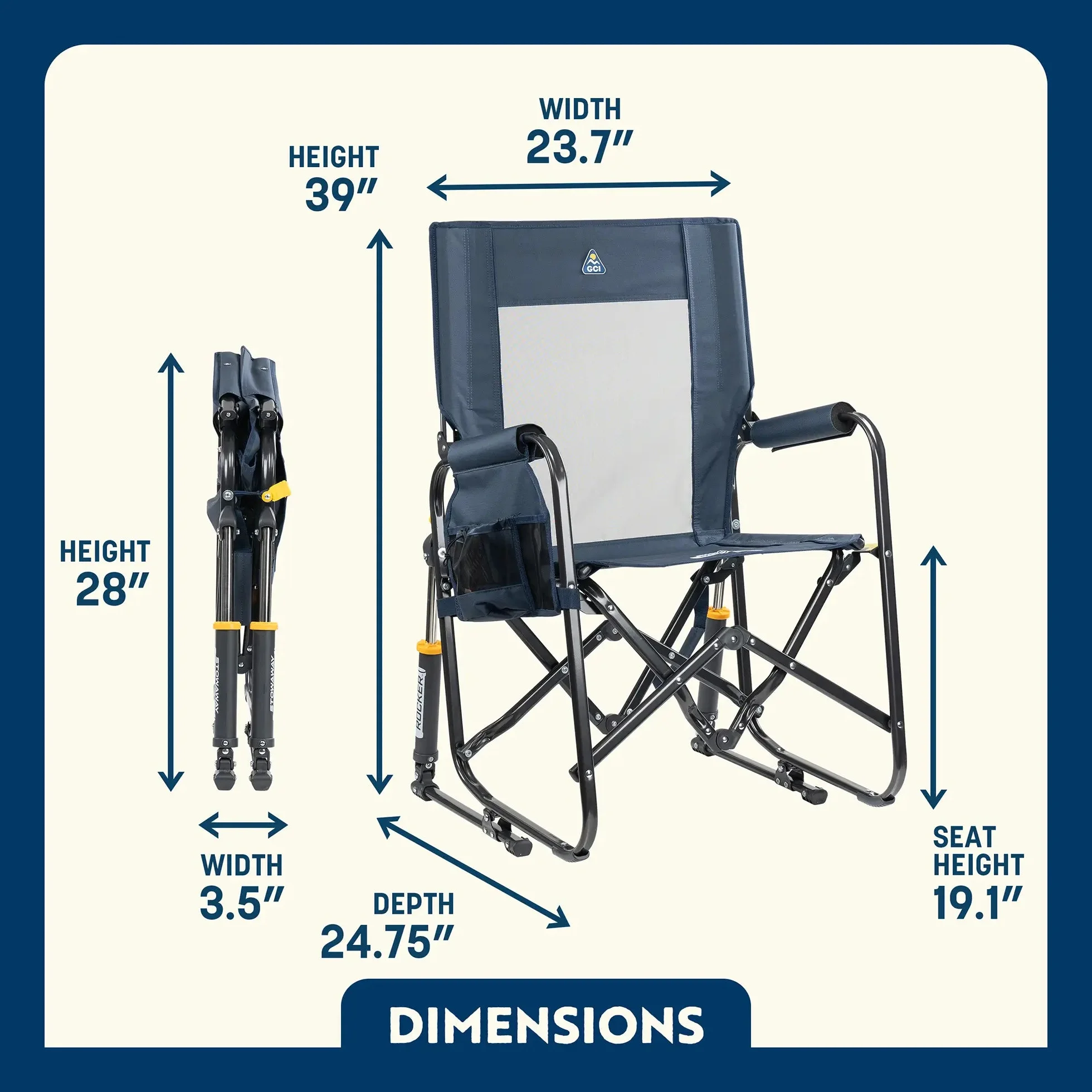 Stowaway Rocker with Storage Pouch | Camp-Ready Selection | Outlandridge 9D47